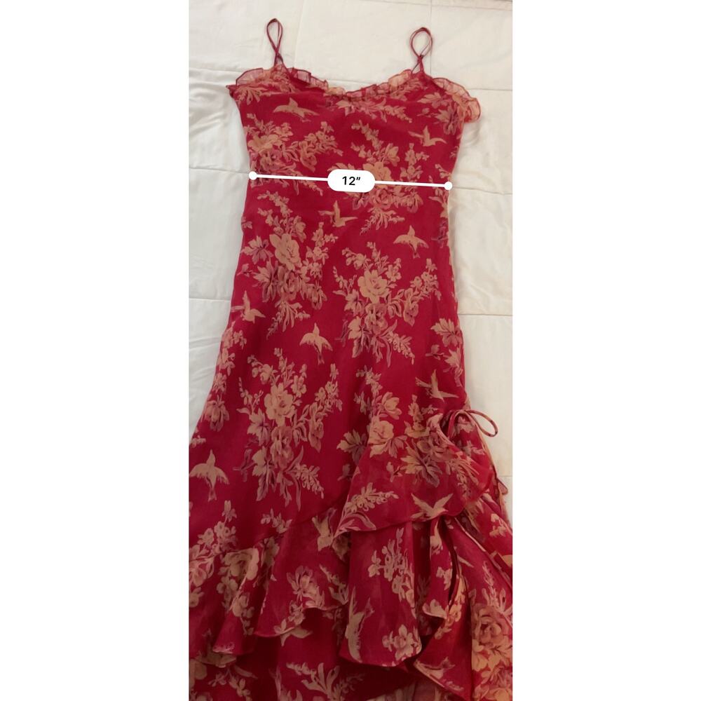 Vintage Betsy Johnson Silk Pink Floral Slip Dress Size 8 Y2K Rare - Picture 6 of 7